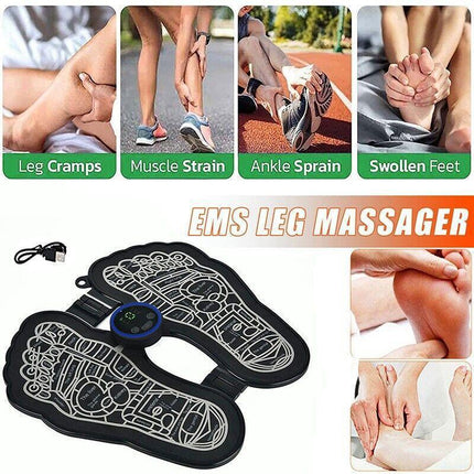 Black Rechargeable Ems Bioelectric Acupoints Massager Mat Foot Stimulator Au
