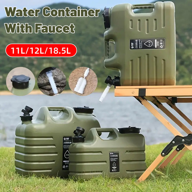 Outdoor Camping Water Storage Bucket with Faucet Portable Square Drinking Tank