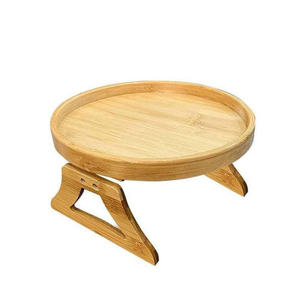Wooden Sofa Foldable Tray Clip-on Sofa Armrest Tray Coffee Drink Snacks Holder - Aimall