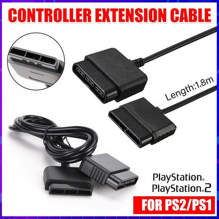 1.8m Controller Extension Cable Cord For Sony Playstation 1 2 PS2/PS1 Console - Aimall