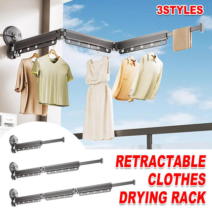2/3/4-Bar Adjustable Foldable Retractable Clothes Drying Rack Suction Cup Hanger