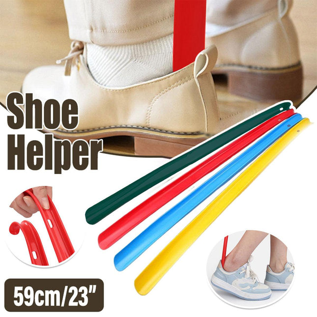 Long Shoe Horn 59cm Plastic Handle Sturdy Slip On Helper Shoehorn Easy Use Aid