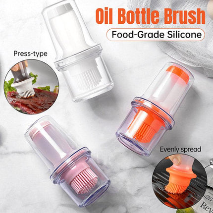 Kitchen Oil Dispenser Brush with Storage Lid Cooking Basting Sauce Tool Set
