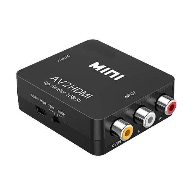 Composite AV CVBS 3RCA to HDMI Video Cable Converter 1080p Upscaling Black - Aimall
