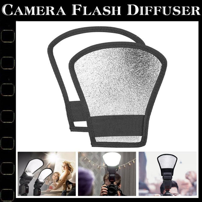 Camera Flash Diffuser Softbox Silver and White Reflector for Canon - Aimall