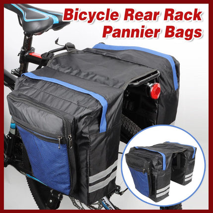 Bike Bicycle Rear Rack Pannier Bags Back Waterproof Seat Box Saddle Carry Bag