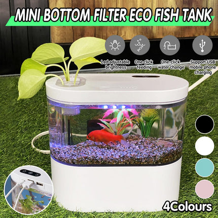 Mini Self-Circulating Desktop Fish Tank Eco-Friendly Creative Aquarium for Home
