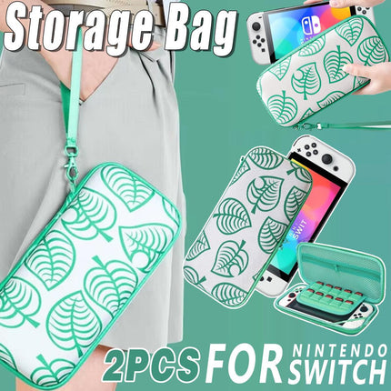 2PCS Nintendo Switch Hard Shell Carrying Case Portable EVA Storage Bag Accessories