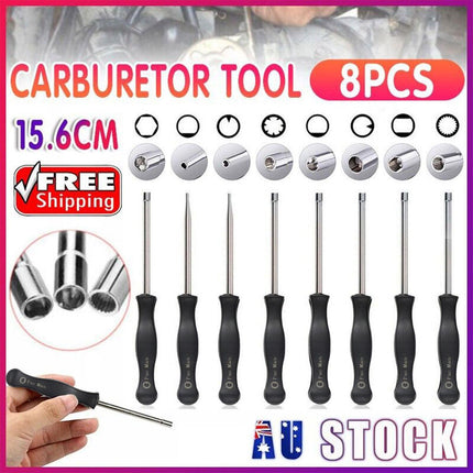 8X Splined Handle Carburetor Adjustment Tool Kit Adjusting Carb Screwdriver Set