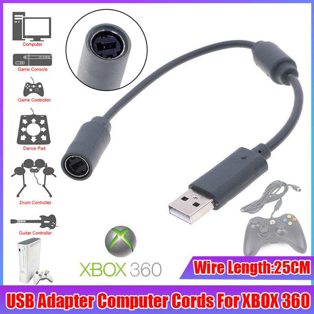 Breakaway to USB Adapter Cable for Xbox 360 Controller PC Gaming Devices