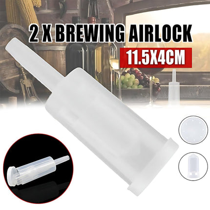 2 X  Brewing Air Lock Airlock 3-Pieces Type Home Brew Beer Wine With Grommet  Fp