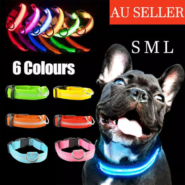 S Size USB Rechargeable LED Dog Collar Nylon Glow Flashing Light Up Safety Pet Collars
