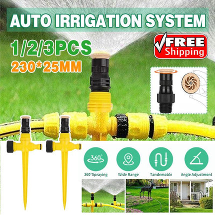 Auto Irrigation System Garden Lawn Sprinkler Adjustable Sprinkler 360° Rotation