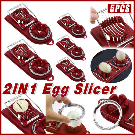 5PCS Multi-Functional Egg Slicer Two-in-One Cutter Household Kitchen Tool