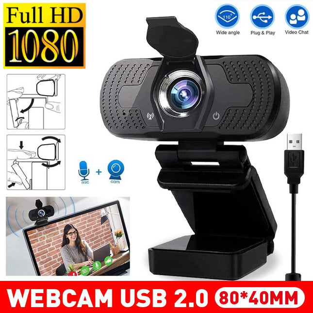 1080P Webcam Full HD USB 2.0 For PC Desktop Laptop Web Camera with Microphone - Aimall