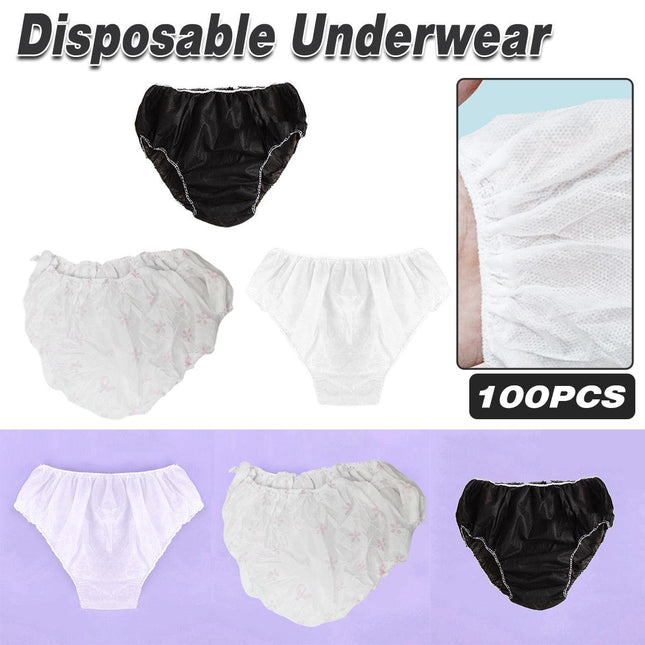 100PCS Disposable Nonwoven Sauna Spa Travel Briefs Women Thickened Panties