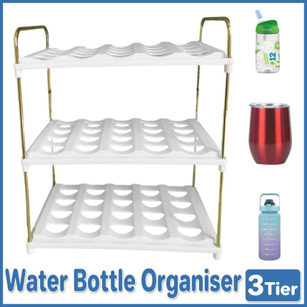 Adjustable Cup and Bottle Storage Rack Multifunctional Wine Thermos Holder Shelf