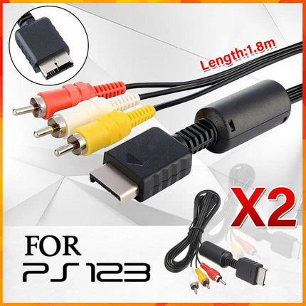 2x TV AV RCA Audio Video Cable for SONY Playstation 1 2 3 PS1 PS2 PS3 Lead Cord - Aimall