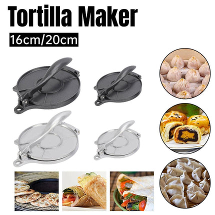 16/20cm Premium Tortilla Press Flat Bread Maker Taco Roti Chapati Health Food