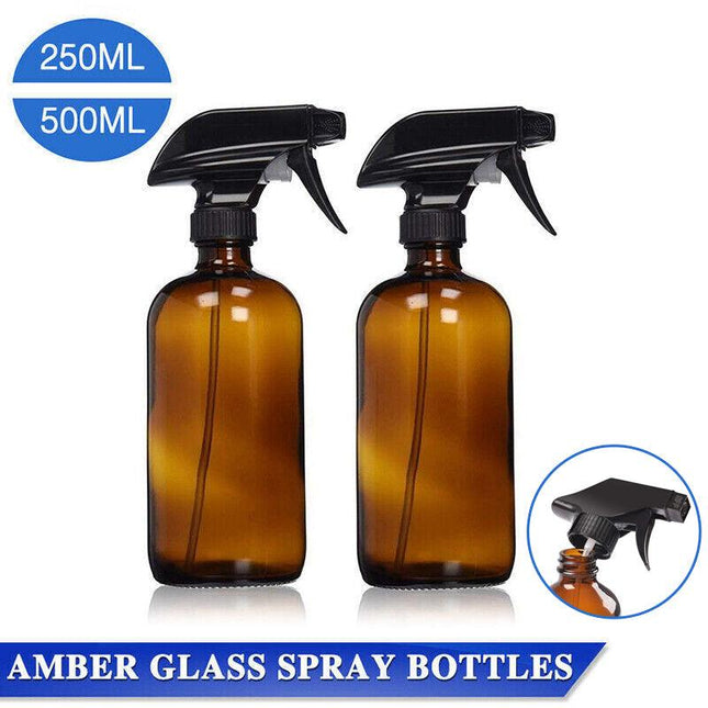 Amber Round Glass Spray Bottles Ontainer Essential Oils Aromatherapy - Aimall