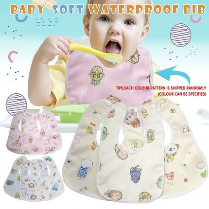 3X Baby Bibs Set Waterproof 100% Cotton Soft Kid Boy Girl Gift Adjustable 0-1yr - Aimall