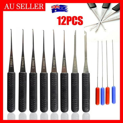 12PCS Kit Hand Lock Broken Key Extractor Removal Remover Hooks Needles Tool