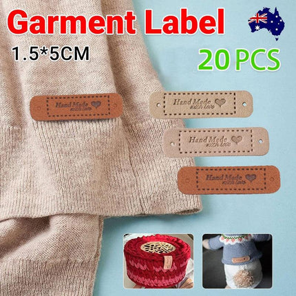 20Pcs Tags Handmade With Love Labels Clothing Tags Diy Crafts Sewing 55X15Mm