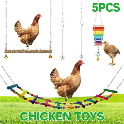 5pcs Chicken Toys Climbing Ladder Swing Hanging Toy for Hens and Poultry Play