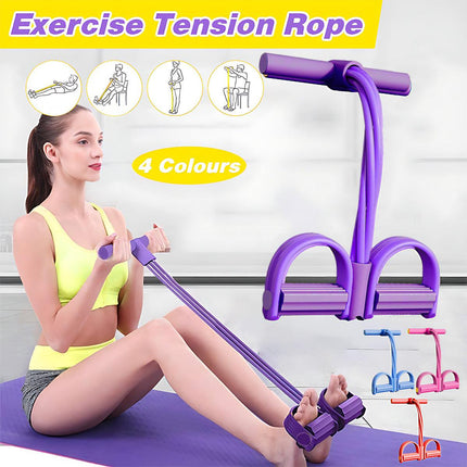 Multi-Function Exercise Tension Rope Foot Pedal Resistance Fitness Pull Bands