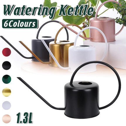 Large Capacity Metal Watering Kettle Retro Garden Spray Pot with Long Spout