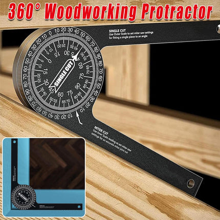 360 Degree Woodworking Protractor Angle Finder Positioning Tool Horizontal Gauge