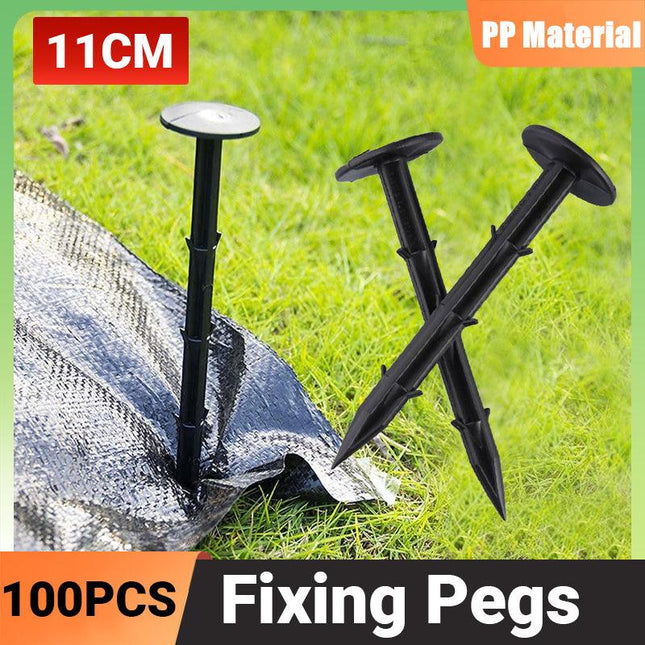 200x Grass Pegs Lawn Turf Weed Mat Plastic Pins Stakes Anchor Lawn Sod Fasten - Aimall