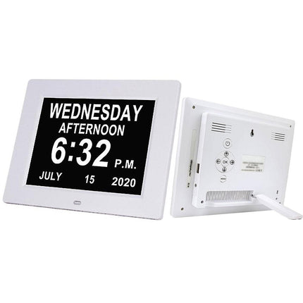 Extra Large Dementia Clock 8inch Digital Calendar Day Clocks LED Alarm Clock Wall