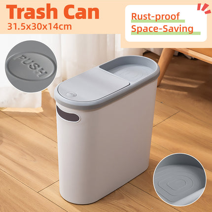 Simple Garbage Can with Lid Household Clamped Plastic Bucket Flip Lid Kitchen