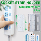 4Pcs Magic Power Strip Plug Holder Seamless Punch-Free Socket Sticker Wall Fixer