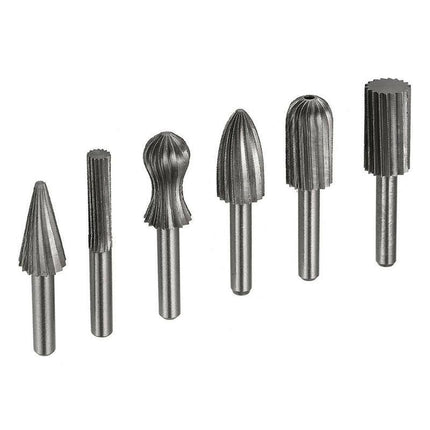 6/12PCS Tungsten Steel Carbide Burrs For Rotary Drill Bit Die Grinder 6mm Shank - Aimall