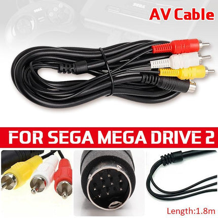 TV AV RCA Audio Video Cable Lead Cord Adapter for SEGA Mega Drive 2 3 Console - Aimall