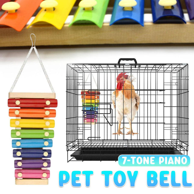 Parrot Entertainment Center with Chicken Rattle Piano Bird Play Toys 7 Tones