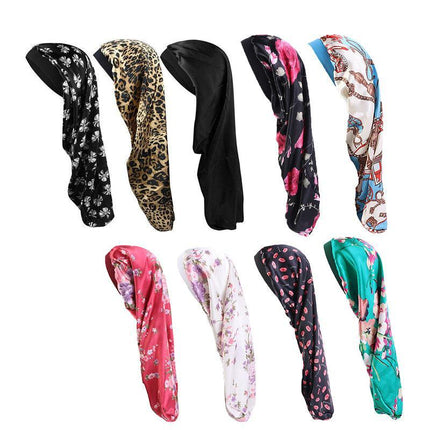 Sleep Cap Satin Silk Bonnet Wrap Hat Headwear Hair Sock Long Head Cover Turban - Aimall