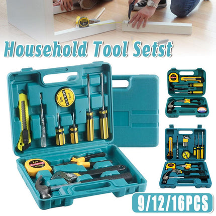Emergency Home Toolbox Tool Set for Household Repair Kit with Essential Tools