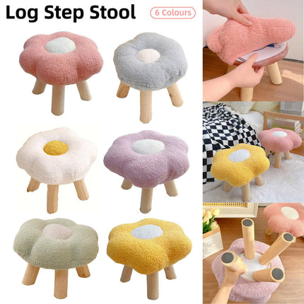 Small Flower Short Stool for Entryway or Living Room Shoe Bench or Footrest
