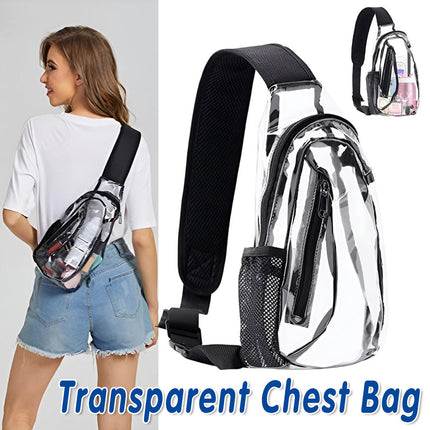 Transparent Chest Bag Outdoor Sports Crossbody Satchel Travel Gym Storage Bag