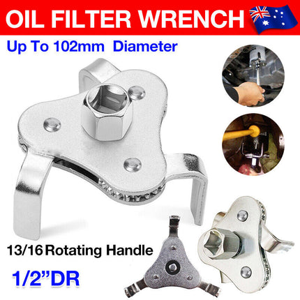 3 Jaw Oil Filter Wrench for Filters up to 102mm Car Engine Removal Tool