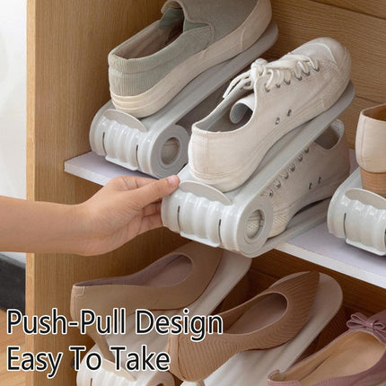 20pcs Shoe Slots Organizer Adjustable Double Layer Shoe Rack Stackable Support