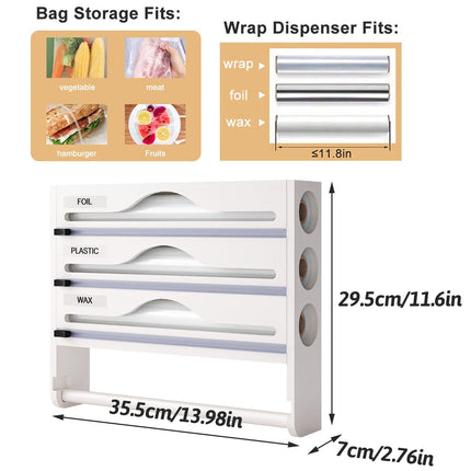 Multi-Function Cling Film Cutter Dispenser Box for Cling Film Kitchen Paper Use