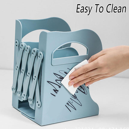 Retractable Book Stand Desk Organizer Adjustable Storage Rack with Pen Holder
