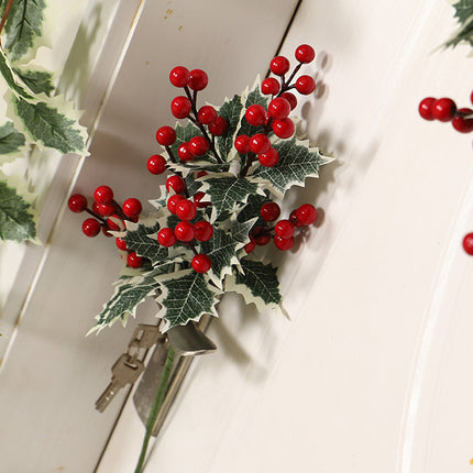 12PCS Artificial 7-Fork Red Berry Decorative Flowers for Christmas Home Party