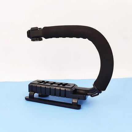 U Shaped Camera Stabilizer Rig For DSLR Video Shooting with Flash Mount Hot Shoe