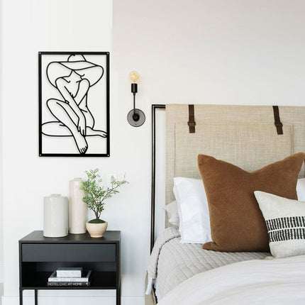 Women Line Art Iron Wall Hanging Decor for Home Aesthetic Easy Installation