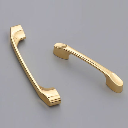 Pure Copper Wardrobe Handle 96mm 128mm Bright Gold Simple Cabinet Door Pull